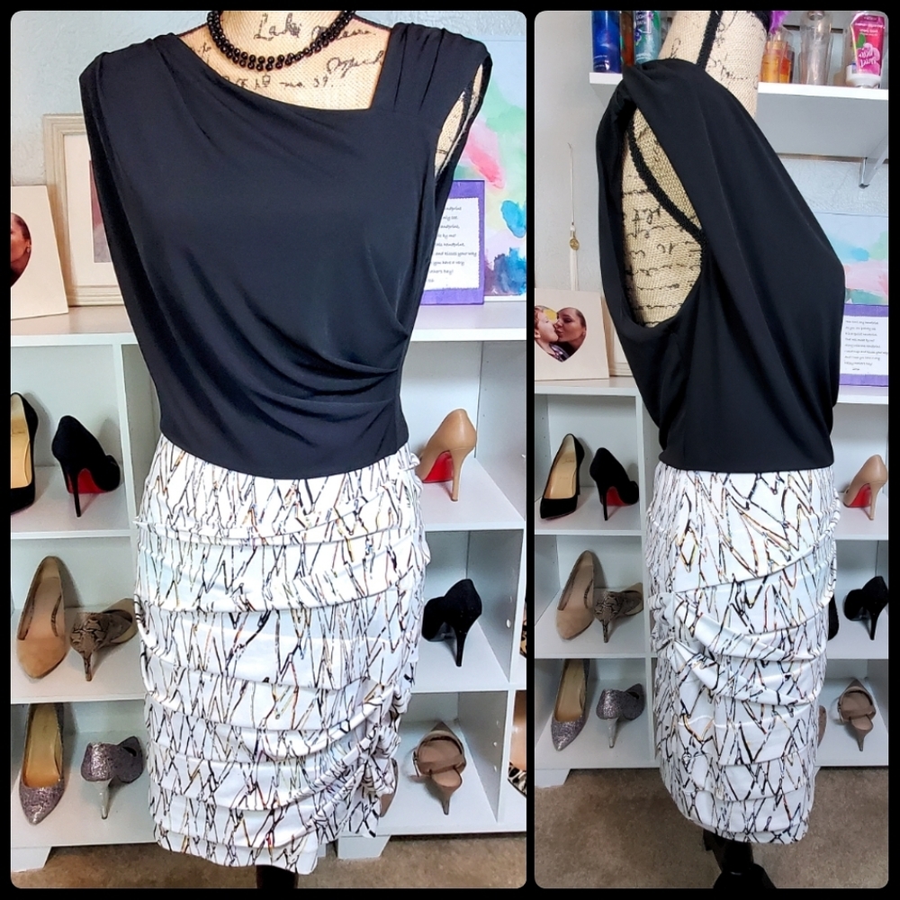 CLOSET CLOSING ~~ BCBG Asymmetric BodyCon Coctail Dress